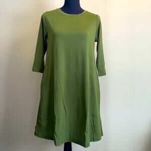 Army Green 3/4 Sleeve Swing dress or Tunic Sz S With Pockets NWT